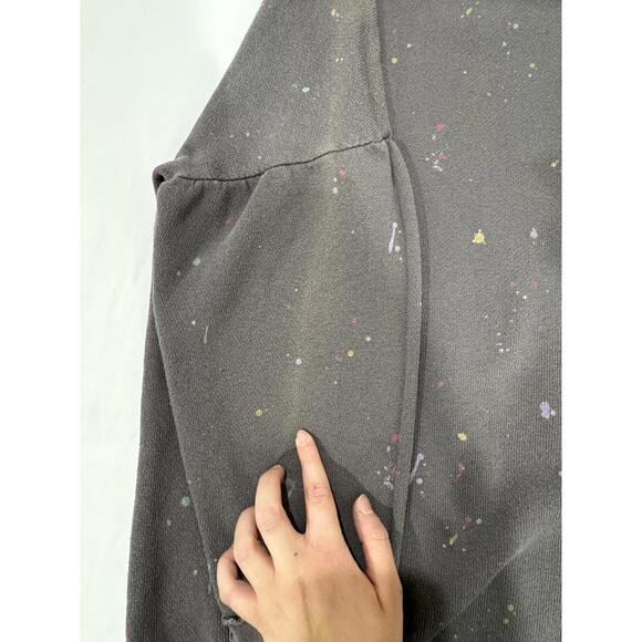 Free People Movement Make It Count Gray Splatter Printed Sweatshirt- Size Medium - Picture 5 of 9
